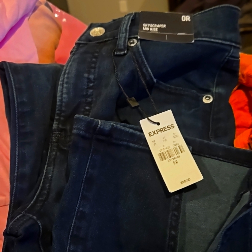Express skyscraper mid rise OR jeans
